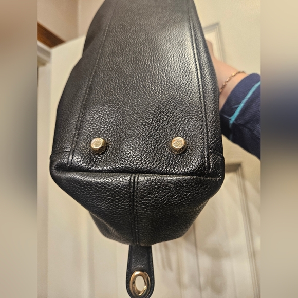 Coach edie black leather handbag shoulderbag purse - Picture 14 of 16